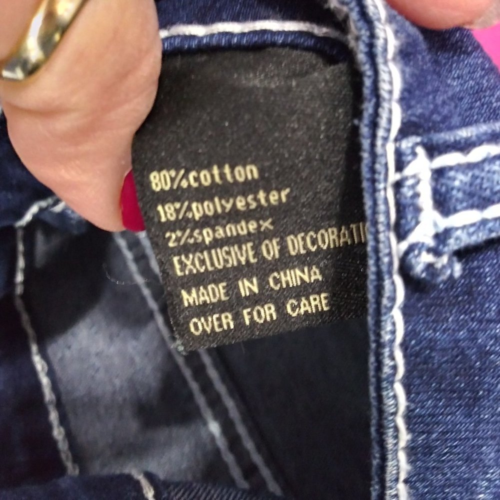 2431 Jeaniemade Size 10 Susan Betro NWT Stretch Button Fly Upcycled Jeans - Picture 6 of 6